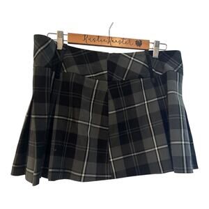 Vtg Candies Gray Plaid School Girl Pleated Mini Skirt 13 Large